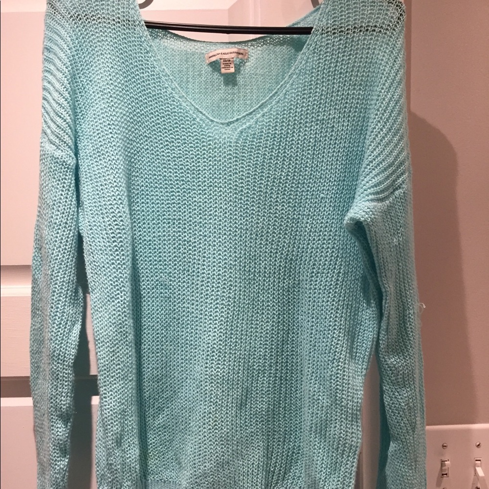 Turquoise knit sweater